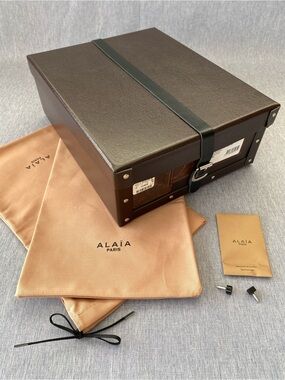 Authentic ALAiA Paris | Full Packaging Set Box 2 Dust Bags Heel Tips Decoration